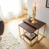 Made in Meubles Set de deux consoles en bois de manguier et métal Léon