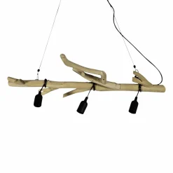 Made in Meubles Suspension en bois et métal 3 lampes Naomi