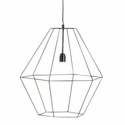 Made in Meubles Suspension graphique en métal noir Jim