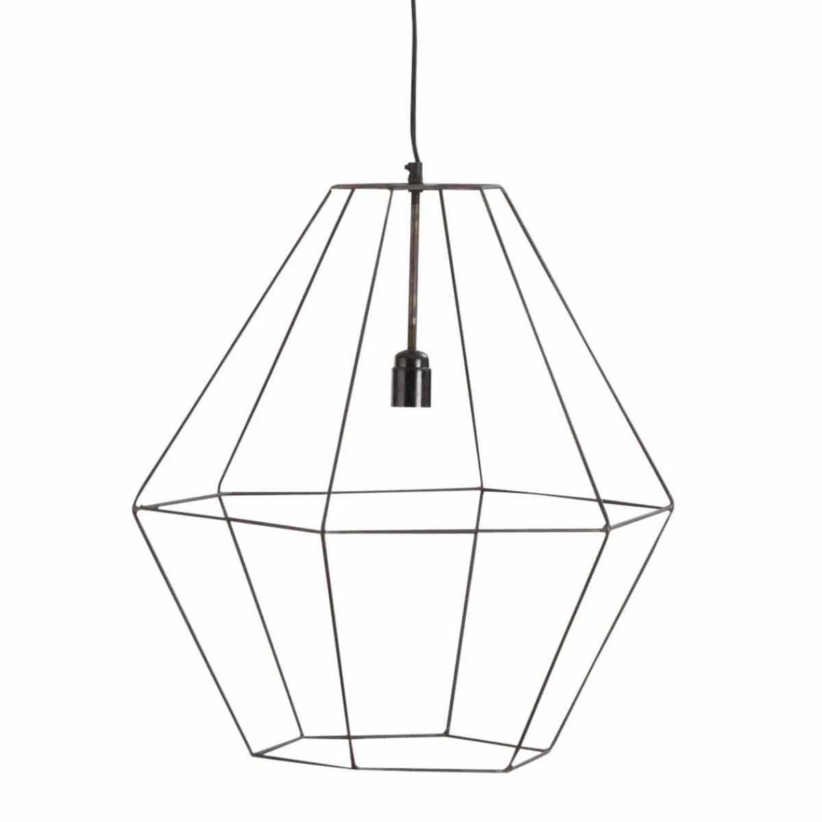 Made in Meubles Suspension graphique en métal noir Jim