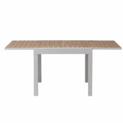 Made in Meubles Table à manger carrée en aluminium blanc Ayden