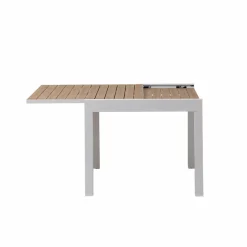 Made in Meubles Table à manger carrée en aluminium blanc Ayden