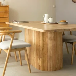 Made in Meubles Table à manger en bois d'acacia Vali