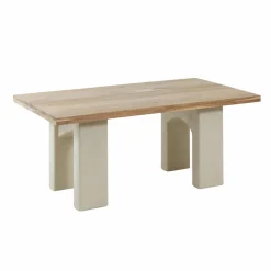 Made in Meubles Table à manger en bois d'acacia et pieds en bois effet béton Dalva