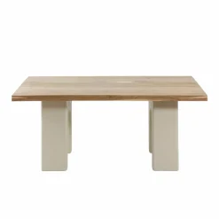 Made in Meubles Table à manger en bois d'acacia et pieds en bois effet béton Dalva