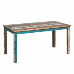 Made in Meubles Table à manger en bois recyclé coloré Ethnik