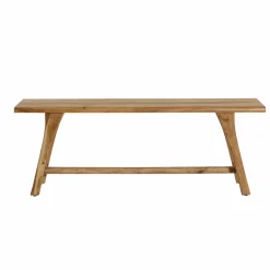 Made in Meubles Table à manger haute + 2 bancs en bois d'acacia Orane