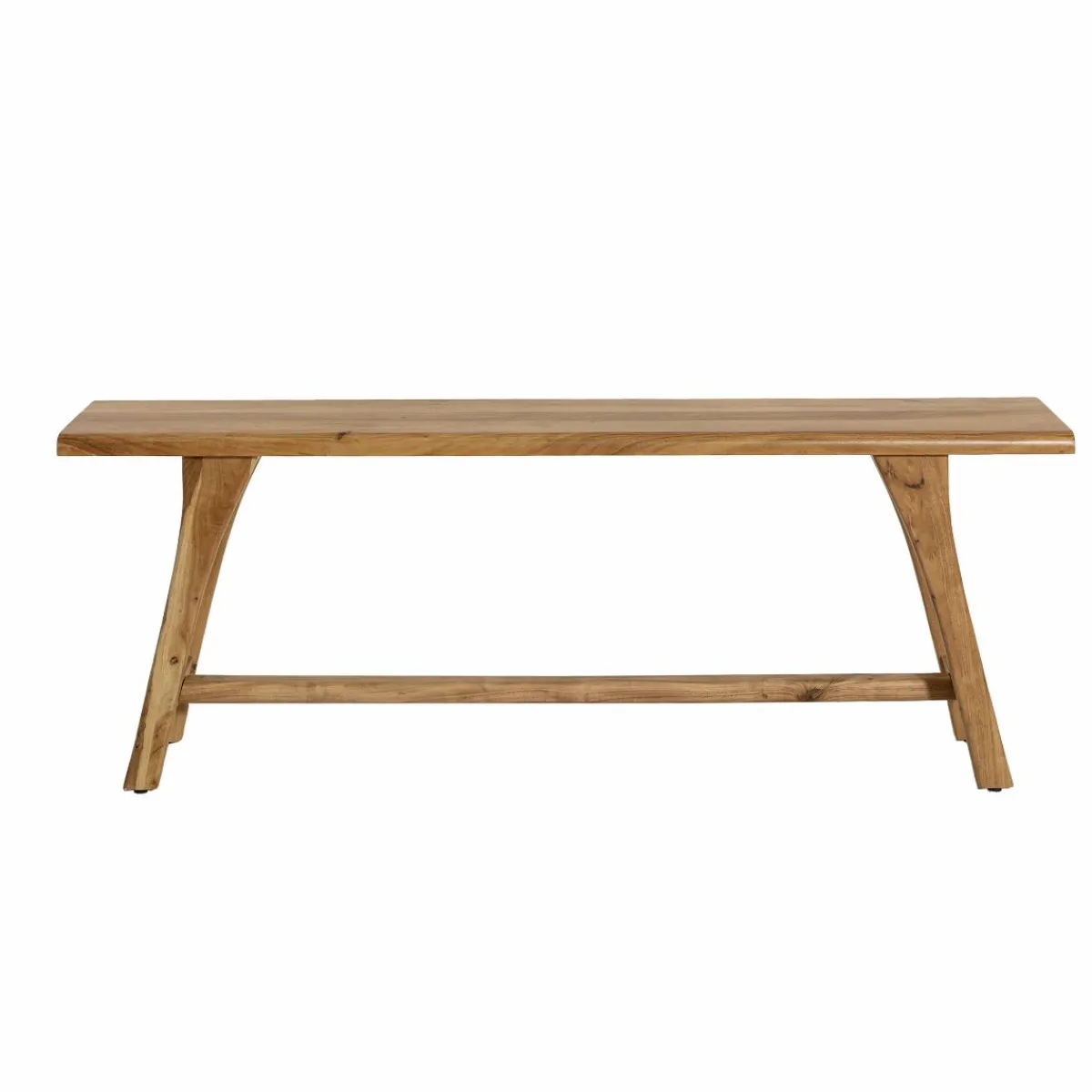 Made in Meubles Table à manger haute + 2 bancs en bois d'acacia Orane