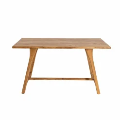 Made in Meubles Table à manger haute + 2 bancs en bois d'acacia Orane