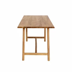 Made in Meubles Table à manger haute + 2 bancs en bois d'acacia Orane