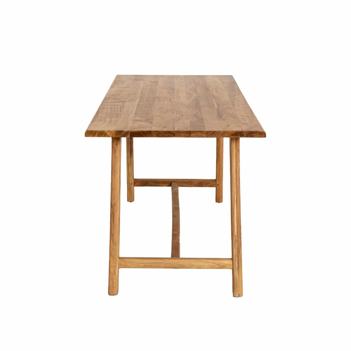 Made in Meubles Table à manger haute + 2 bancs en bois d'acacia Orane