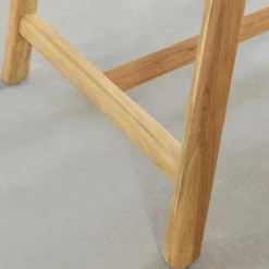 Made in Meubles Table à manger haute + 2 bancs en bois d'acacia Orane
