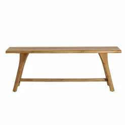Made in Meubles Table à manger haute + 2 bancs en bois d'acacia Orane