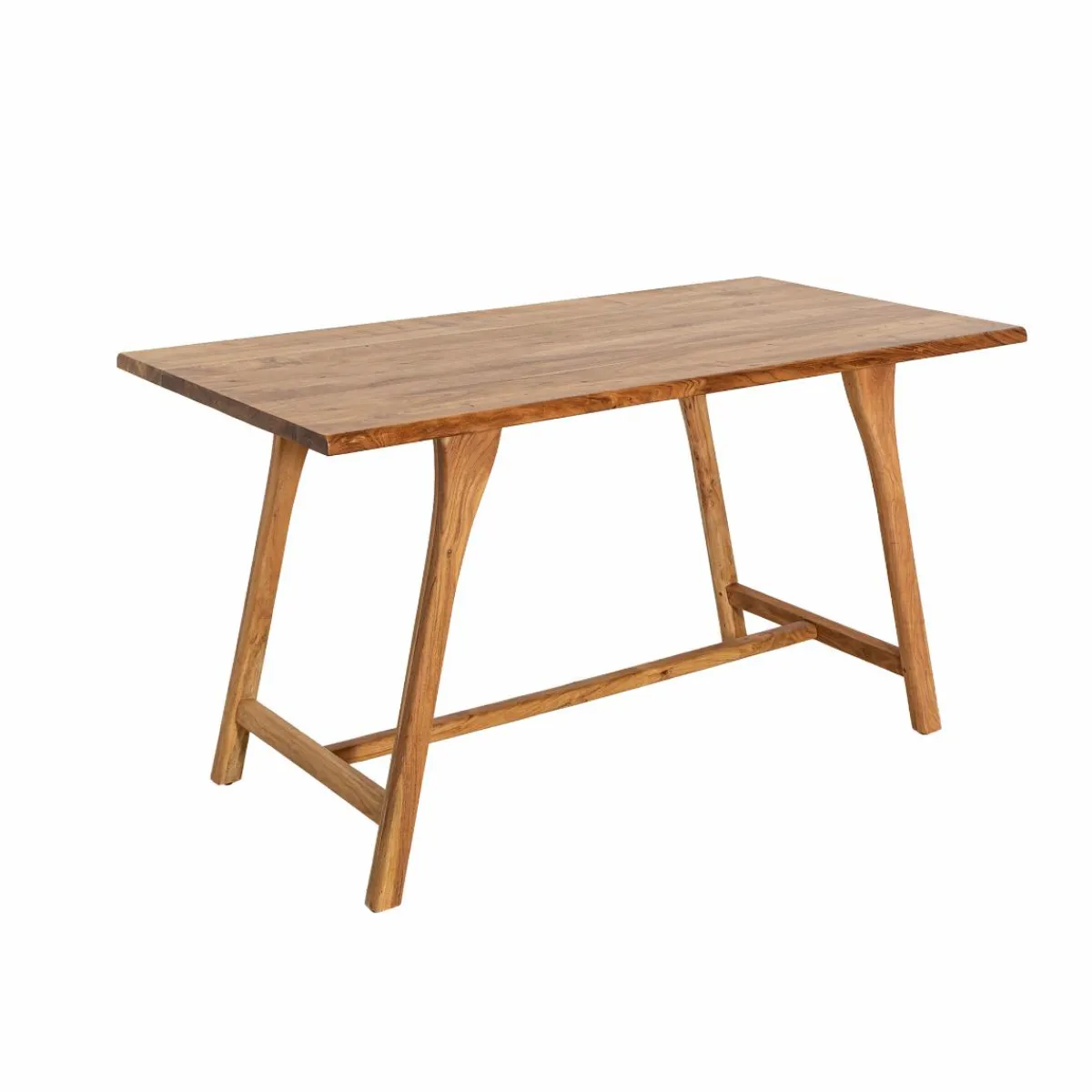 Made in Meubles Table à manger haute + 2 bancs en bois d'acacia Orane