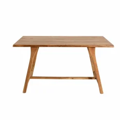 Made in Meubles Table à manger haute + 2 bancs en bois d'acacia Orane