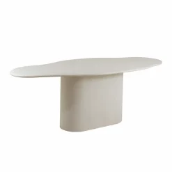 Made in Meubles Table à manger nuage en bois effet béton blanc Thomas