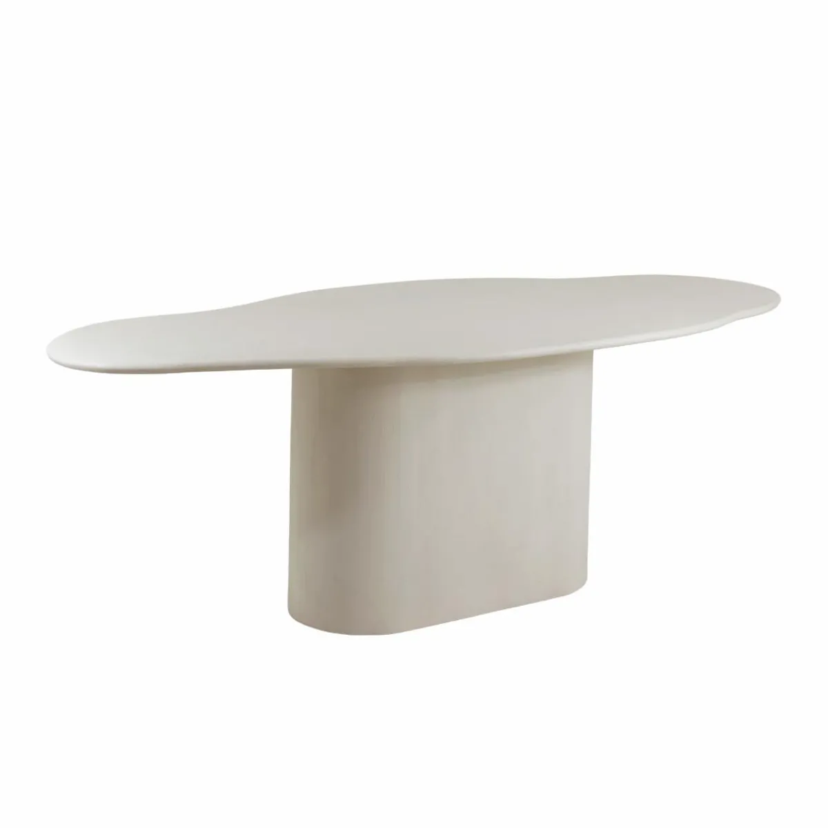 Made in Meubles Table à manger nuage en bois effet béton blanc Thomas