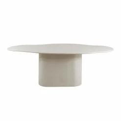 Made in Meubles Table à manger nuage en bois effet béton blanc Thomas