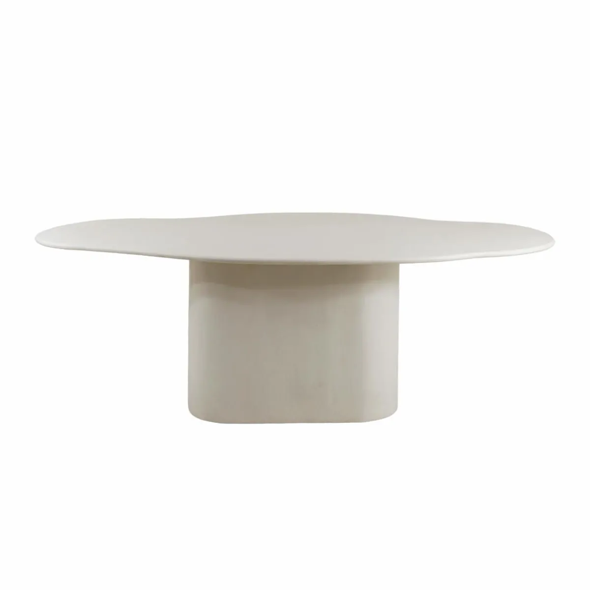 Made in Meubles Table à manger nuage en bois effet béton blanc Thomas