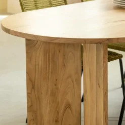 Made in Meubles Table à manger ovale en bois d'acacia Elwen