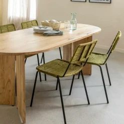 Made in Meubles Table à manger ovale en bois d'acacia Elwen