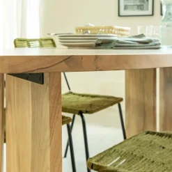 Made in Meubles Table à manger ovale en bois d'acacia Elwen