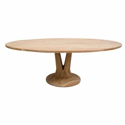 Made in Meubles Table à manger ovale en bois d'acacia 220 cm Sauge