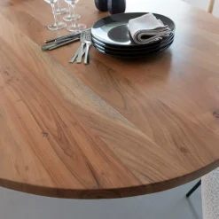 Made in Meubles Table à manger ovale en bois d'acacia 220 cm Sauge