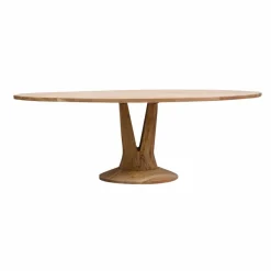 Made in Meubles Table à manger ovale en bois d'acacia 220 cm Sauge