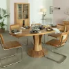 Made in Meubles Table à manger ovale en bois d'acacia 175 cm Sauge