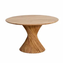 Made in Meubles Table à manger ronde en bois d'acacia Orane