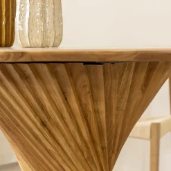 Made in Meubles Table à manger ronde en bois d'acacia Orane