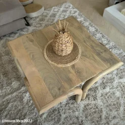 Made in Meubles Table basse carré en bois de manguier Zola