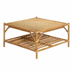 Made in Meubles Table basse carrée en bambou Célestin