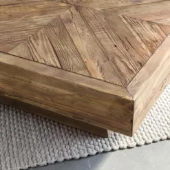 Made in Meubles Table basse carrée en bois recyclé Blaise