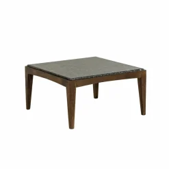 Made in Meubles Table basse carrée en bois de manguier et marbre noir Ilithe