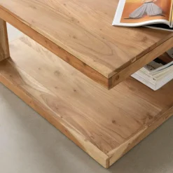 Made in Meubles Table basse carrée en bois d'acacia Caël
