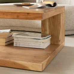 Made in Meubles Table basse carrée en bois d'acacia Caël