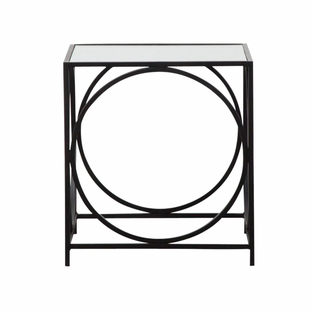 Made in Meubles Table basse carrée en métal noir Zélie