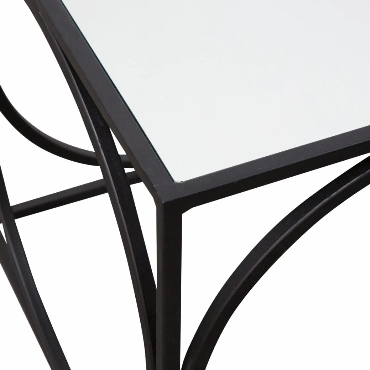 Made in Meubles Table basse carrée en métal noir Zélie