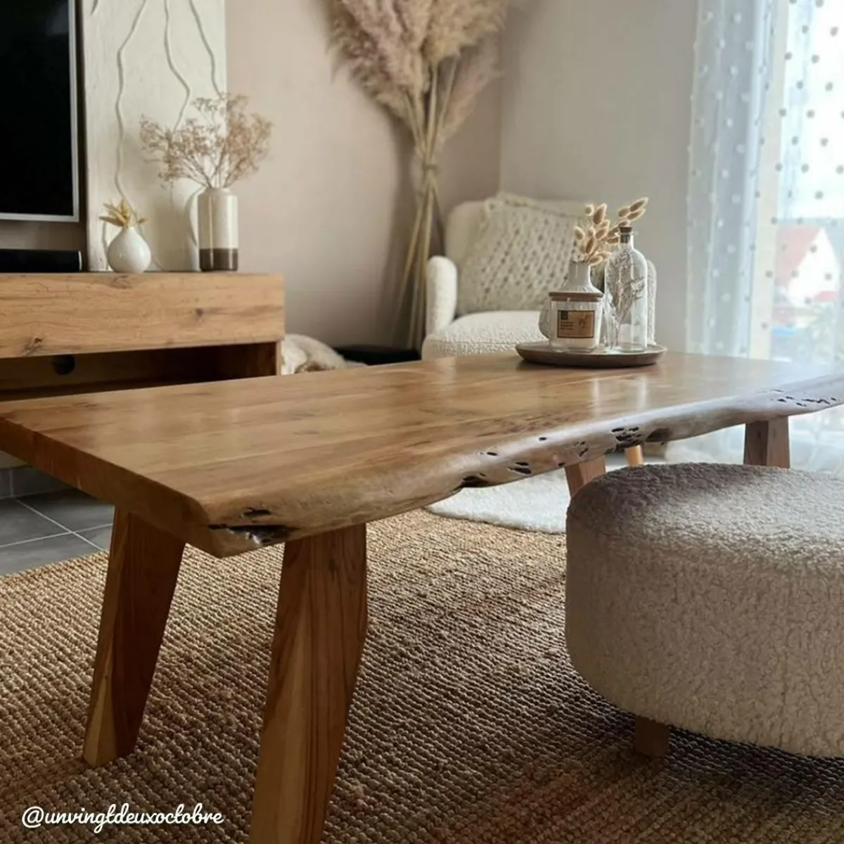 Made in Meubles Table basse en bois d'acacia Tree