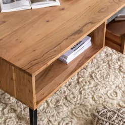 Made in Meubles Table basse en bois d'acacia et pierre Yvan