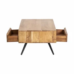Made in Meubles Table basse en bois d'acacia et pierre Yvan