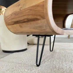 Made in Meubles Table basse en bois d'acacia et métal Ian