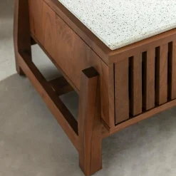 Made in Meubles Table basse en bois d'acacia et terrazzo Kaelis