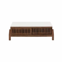 Made in Meubles Table basse en bois d'acacia et terrazzo Kaelis