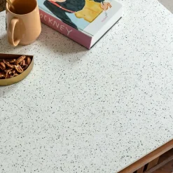 Made in Meubles Table basse en bois d'acacia et terrazzo Kaelis