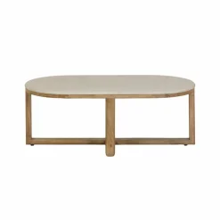 Made in Meubles Table basse en bois de manguier et marbre Moana
