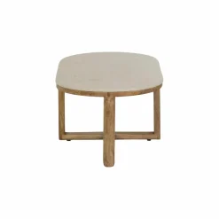 Made in Meubles Table basse en bois de manguier et marbre Moana