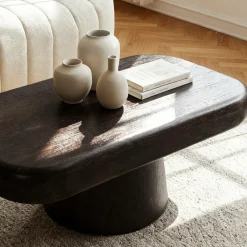 Made in Meubles Table basse en bois de manguier foncé Liriel